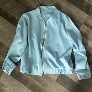 Light Blue Women's Bomber Jacket